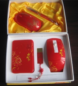 红色陶瓷套装（鼠标移动电源）